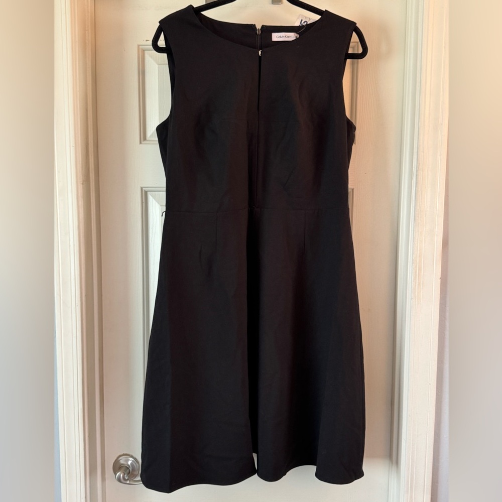 NWT Calvin Klein Classic Black A Line Sleeveless Dress